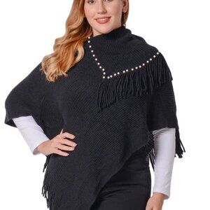 Super Soft Pearled Poncho One Size, 3 Colors